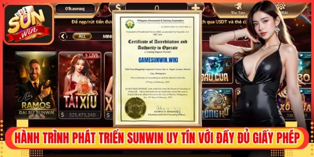 Hành trình phát triển Sunwin uy tín với đầy đủ giấy phép